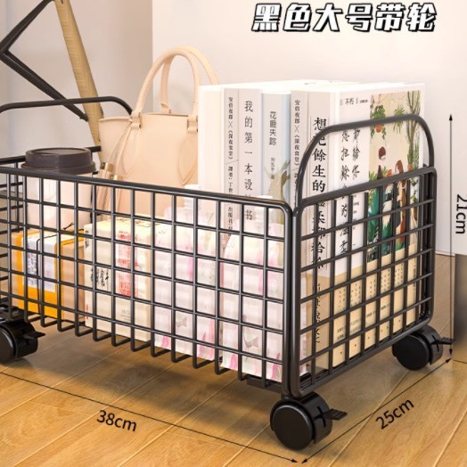 トロリー床置き収納ラックホームリビングルームブック収納ラック教室デスクモバイル本棚シンプルな読書ラック|undefined