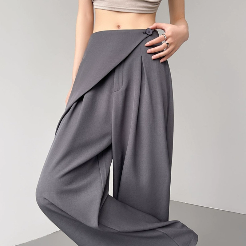 Дизайнерские брюки из диагонального кардиган женские летние ледяные шифоновые широкие брюки