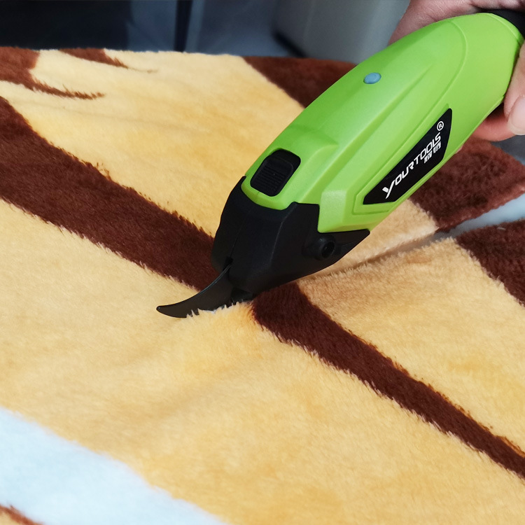 Y4005 Green Electric Scissors USB Fabric Leather Cardboard Cutting Knife Sharp Cross-Border Model