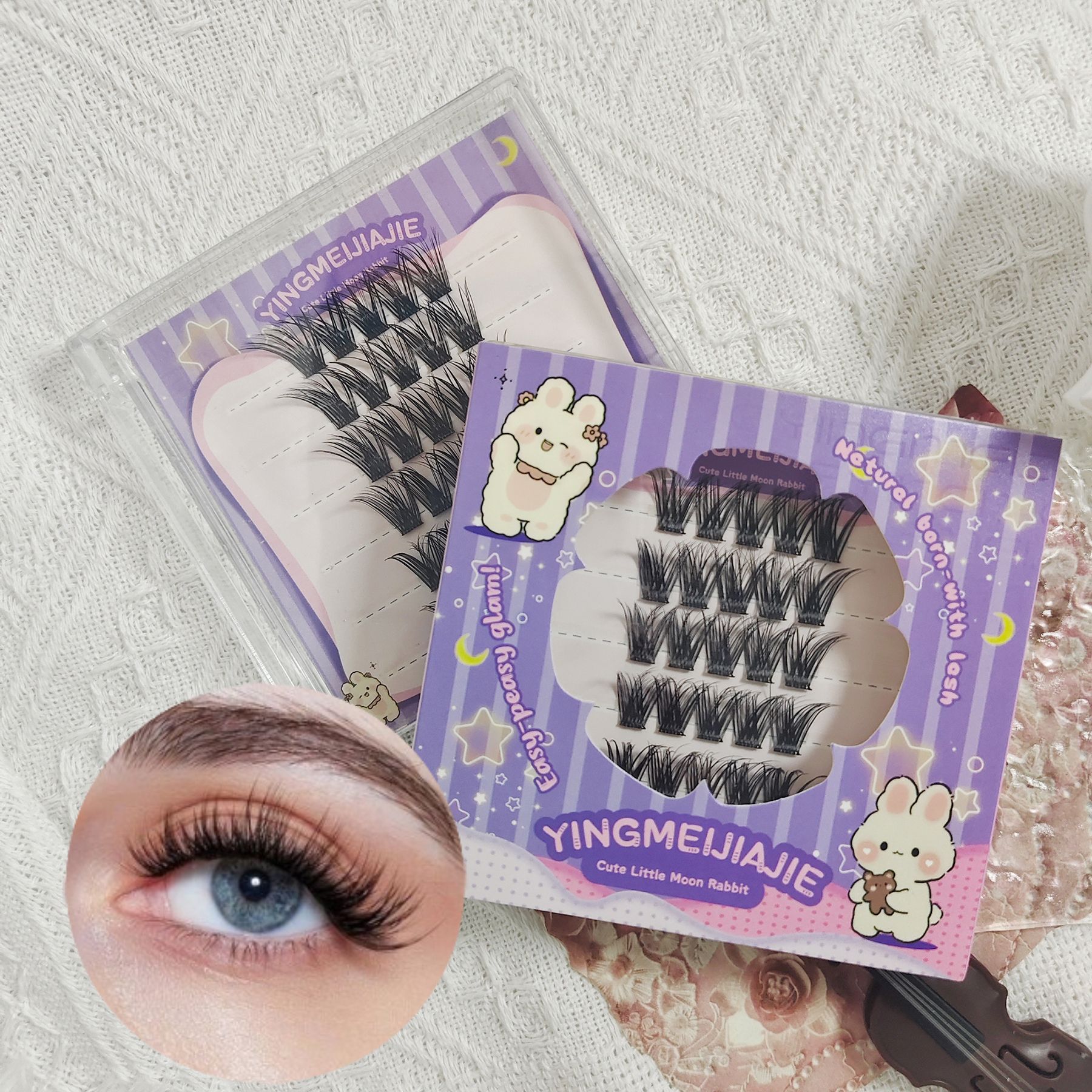 Transfronterizos falsas pestañas caja de regalo empaque pequeño seis filas YF25 grueso rizado abundante ligero flojo sin pegamento de pestañas falsas