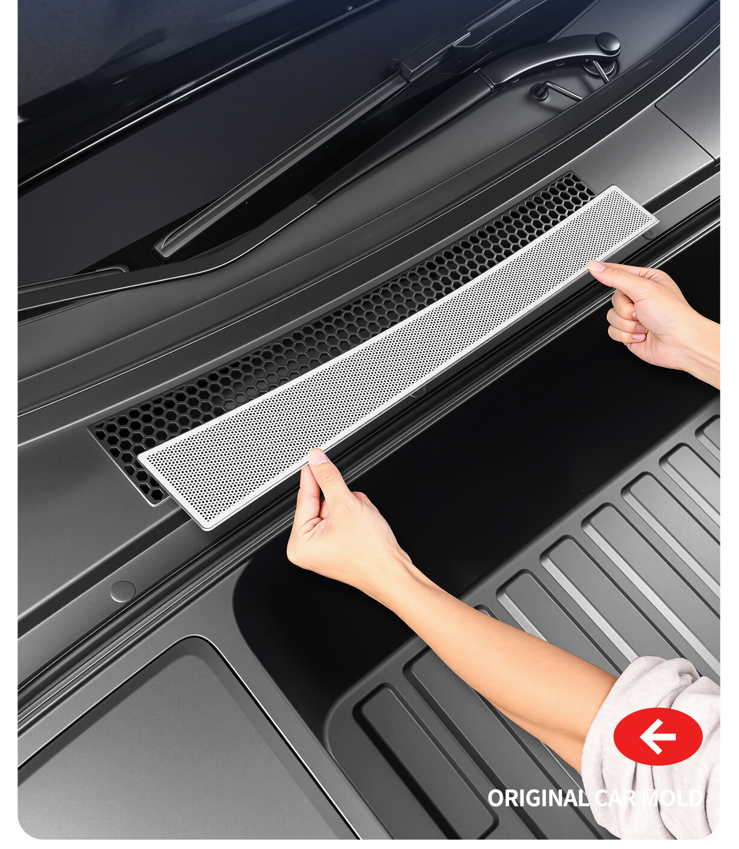 Suitable for Ideal i6i8 engine cover dust cover, stainless steel insect-proof net, car modification decorative accessories