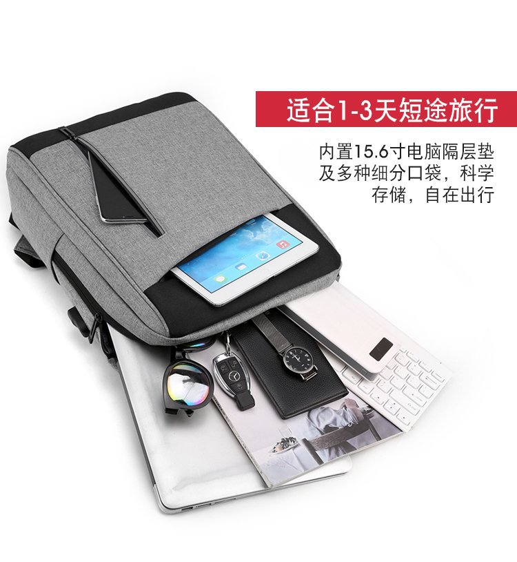 2024 New cross-border multi-functional USB charging business travel men's laptop backpack for foreign trade undefined