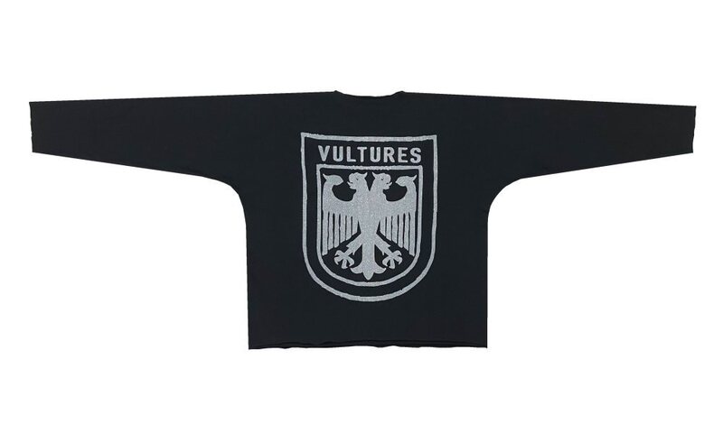 Yeezy Kanye Vultures1 Merchandise 3m Reflective Vulture Print One-Piece Cut Loose Long-Sleeved T-Shirt