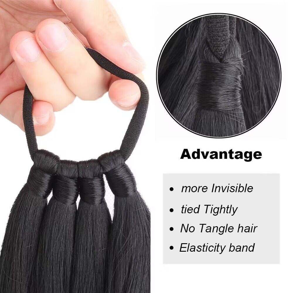 Peluca ponytail mujer enrollamiento extensión del pelo ponytail peluca Cola de Caballo de boxeo en stock Xuchang trenza peluca