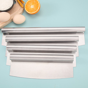 Factory Ready-Made Stainless Steel Flour Cutter, Wooden Handle Scraper, Multi-Functional Rice Roll Cutter, Baking Gadget
