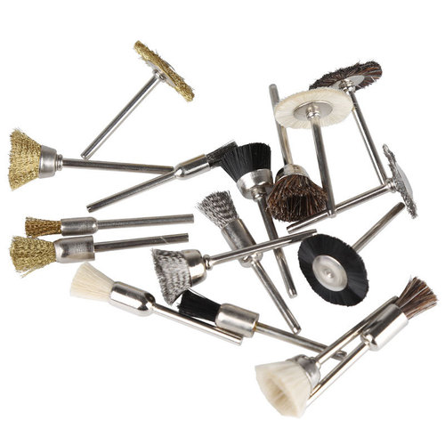 3mm handle stainless steel wire copper wire T-shaped brush horse hair brush bristle brush electric grinding and rust removal flat brush bowl brush