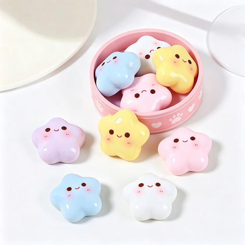 Cartoon Colorful Smiling Face Stars Resin Small Accessories DIY Cream Glue Hairpin Shoe Buckle Mobile Phone Case Keychain Accessories Cartoon Colorful Smiling Face Stars Resin Small Accessories DIY Cream Glue Hairpin Shoe Buckle Mobile Phone Case Keychain Accessories