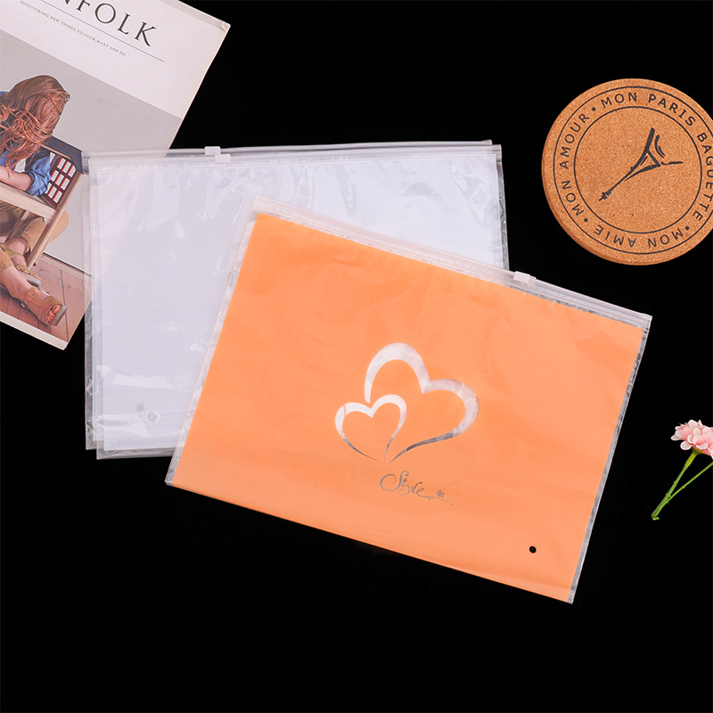 厂家现货内衣pe拉链袋爱心logo塑料包装袋磨砂拉链自封袋印刷