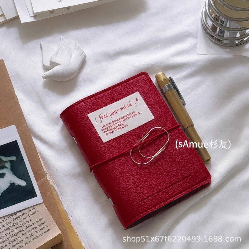 Xiaohongshu m5 ルーズリーフハンドブック ins 高価値ソフトレザーストラップハンドブックミニポータブルハンドブックカスタマイズ|undefined