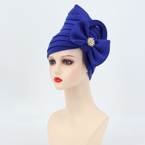 Cross-border new decorative beads air layer bow hat adjustable ethnic hat Indian hat African hat source factory