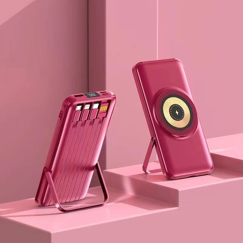 Fuente de alimentación portátil de carga rápida magnética inalámbrica 10000 Fuente de alimentación portátil con pantalla digital de tres líneas