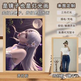 Dou Breaks the Sky Medusa Little Medical Fairy Three-dimensional Photo Frame Three-color Adjustment Touch Mirror Lighting Painting for Boyfriend
