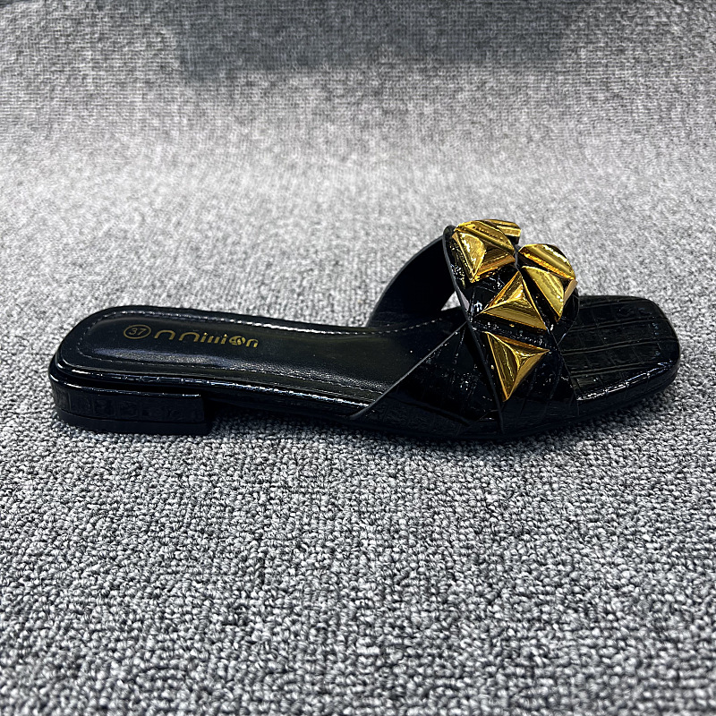 Damenpantoffeln2023 Neue flache Sommersandalen, Damenoberbekleidung, vielseitige Hausschuhe in Übergröße_voghion.com