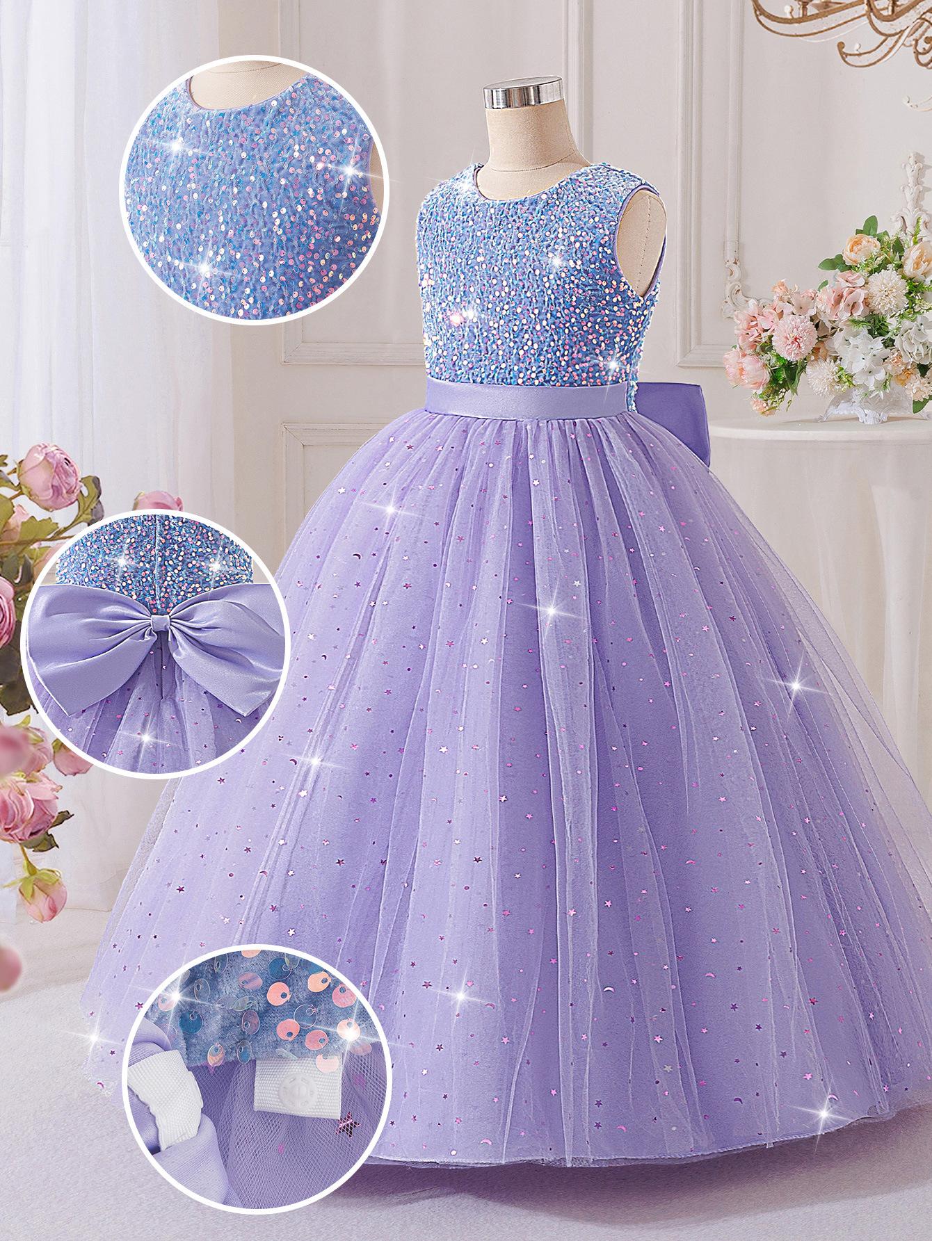 2026 nuevo vestido de niño grande vestido de sequela princesa Xiaoyu vestido de arco floral vestido de regalo de cumpleaños