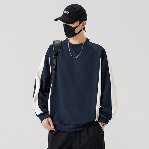 Spring and Autumn Men's Plus Size Crew Neck Sweatshirt Fat Men Fashion Hooded Sweatshirt Plus Size Trend Long Sleeve Men's Clothing