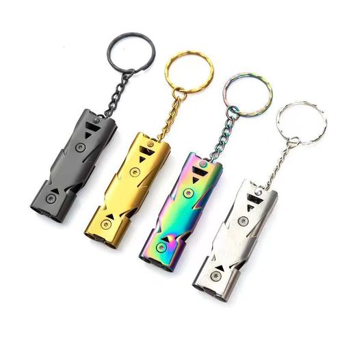 Stainless steel double-barreled sonic whistle high-frequency whistle dual-frequency whistle high-frequency whistle survival double-barreled whistle