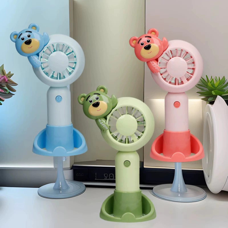 Новый медведь мини-маленький вентилятор портативный портативный портативный USB зарядка небольшой вентилятор оптом студент маленький подарок