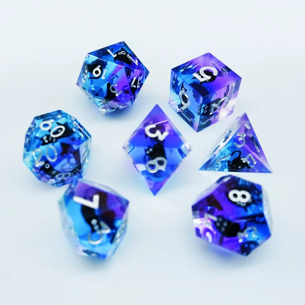 Hit the die + pink and blue cat