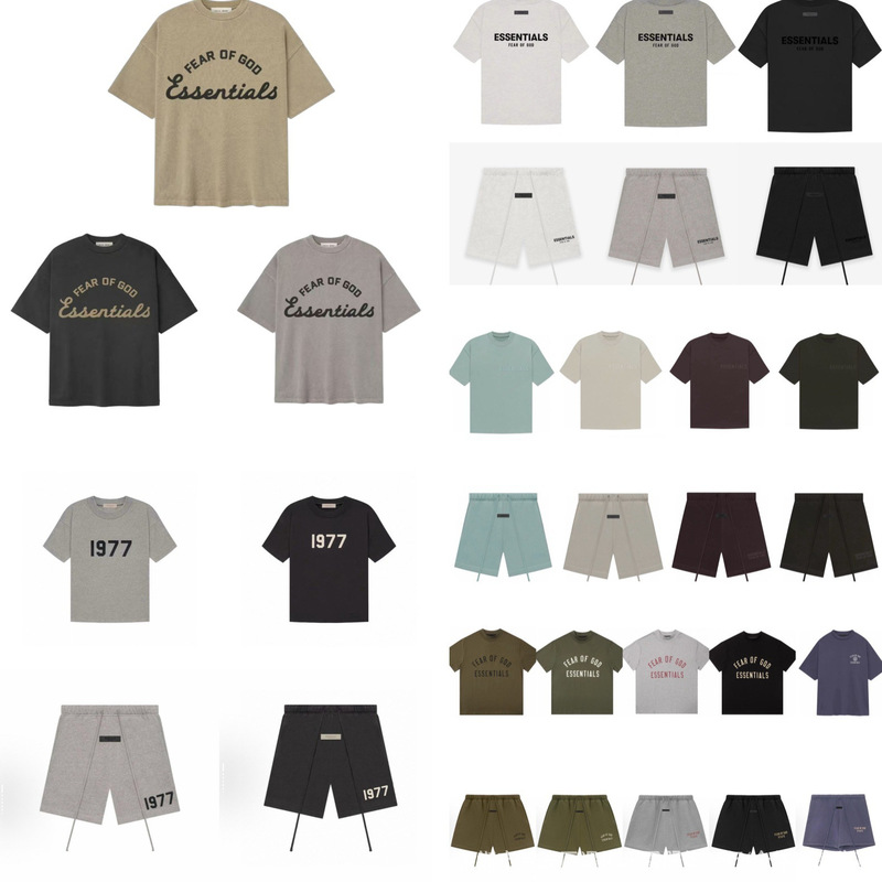 25ss cross-border exclusive export version of FOG's ESSENTIALS line, high-quality pure cotton short-sleeve shirts and shorts collection