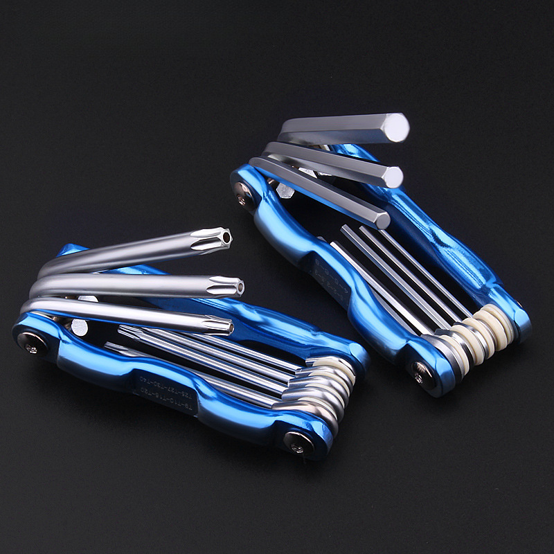 折叠式内六角扳手工具套装公制英制梅花螺丝刀多用6角内六方扳手