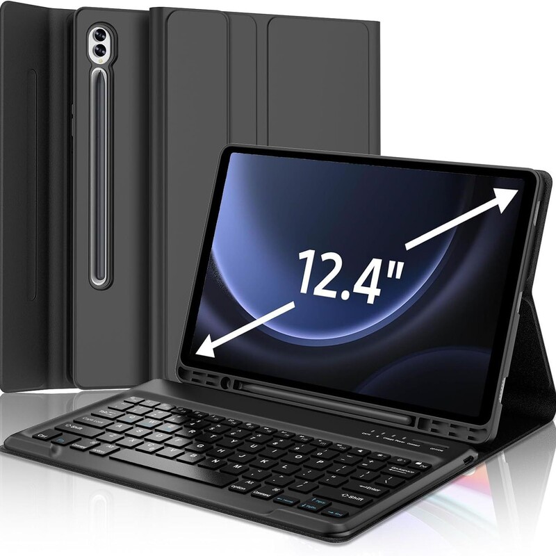 Suitable for Samsung 12.4inch Tablet Protective Case Tabs10+ Bluetooth Keyboard S9+Fe Cross-Border Detachable Leather Case