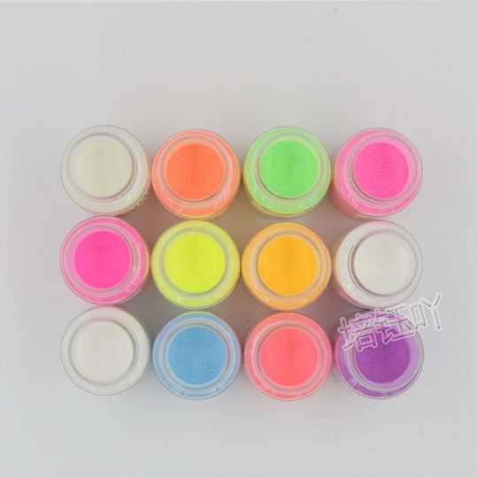 12 color luminous powder pearl powder 20g glitter phosphor nail DIY crystal glue filling Decoration highlight
