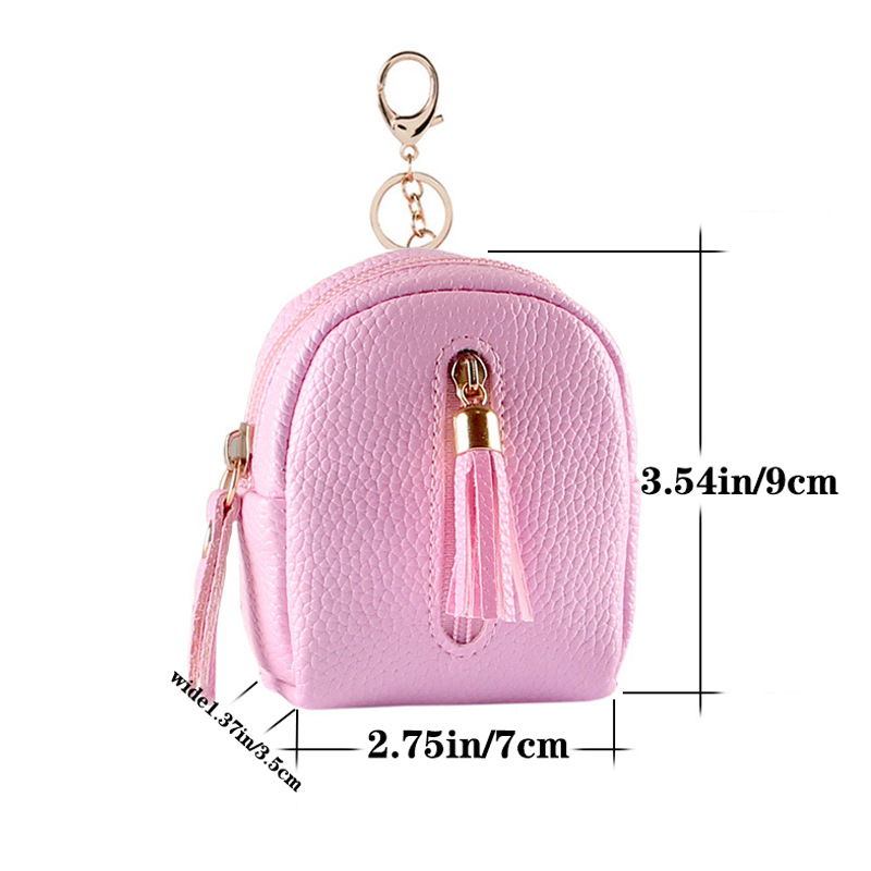 [Venta al por mayor de fábrica] nueva pequeña mochila monedero estudiante llavero de una sola pieza borla bolso de la moneda