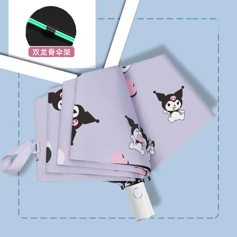 Sombrilla Plegable de Bolsillo con Vinilo Negro y Protección UV para Sol y Lluvia