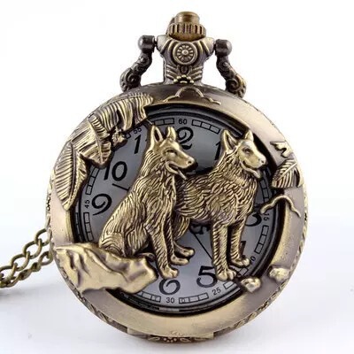 Hollow Large Zodiac Commemorative Pocket Watch Flip Necklace Hanging Watch for Men and Women for the Elderly Wholesale Year of the Dog