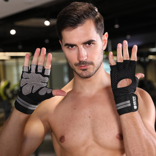 Fitness gloves weight lifting for men and women with half-finger sports non-slip wear-resistant equipment training horizontal bar dumbbell wrist guard to prevent sprains