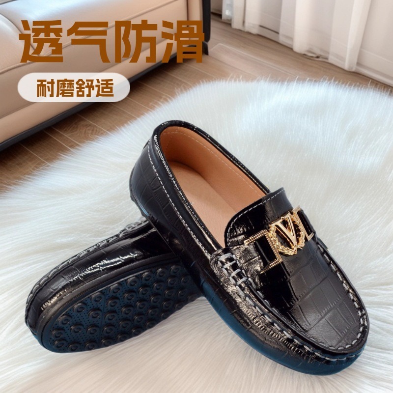 Korean Style Children's Bean Shoes Baby Children's Middle Children's Big Children's Fashionable Small Leather Shoes Student Performance Shoes Lefu Dance Shoes