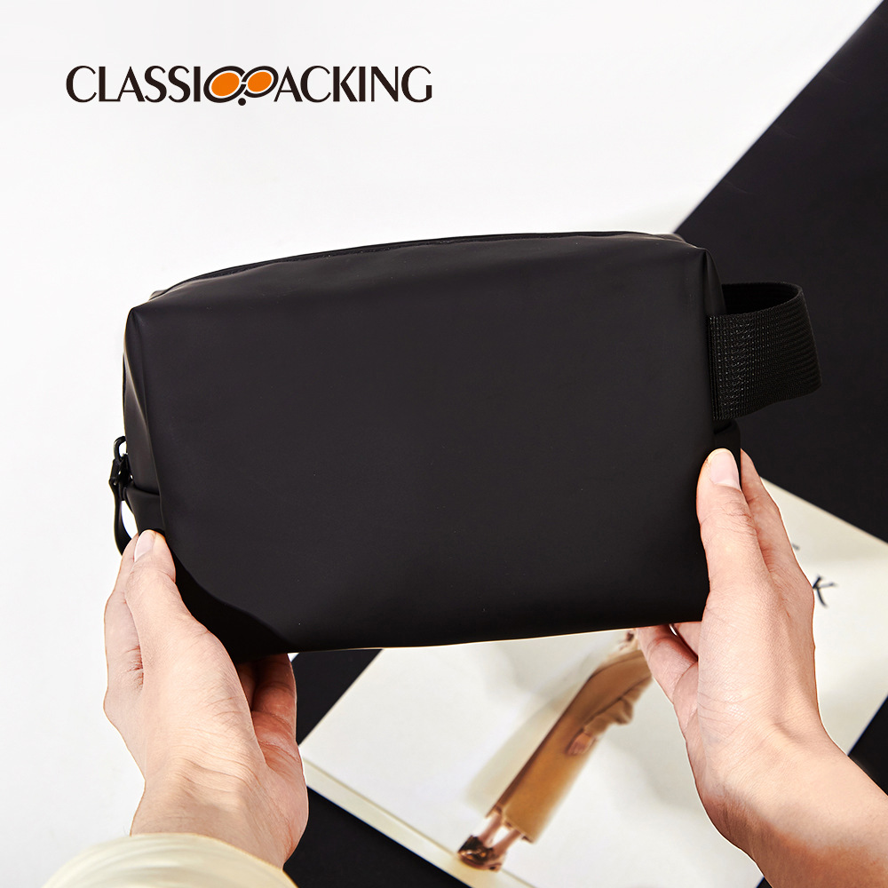 2025 bolsa de cosméticos de material PU bolsa de lavado portátil de viaje bolsa de almacenamiento de productos de belleza de gran capacidad con logotipo impreso