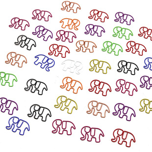Elephant Shaped Paper Clip Office Stationery Colorful Animal Paper Clip Creative Shaped Paper Clip Metal Pin Wholesale