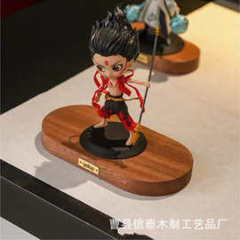 跨境木质盲盒展示架玩偶DIY圆形底座汽车临时停车排展示架摆件