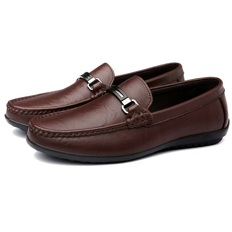 5706 мужские шапочки-бини, маленькие кожаные туфли для вождения, весенне-летняя повседневная обувь на плоской подошве с низким верхом и покрытием для ног из воловьей кожи, дышащие туфли с отверстиями