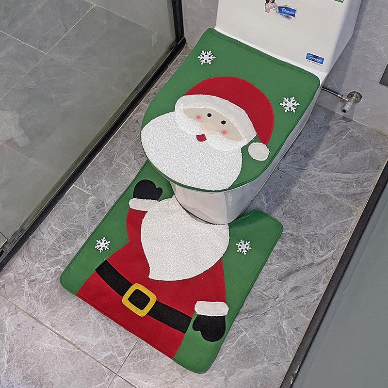 クリスマス装飾用品ヘラジカトイレカバーバスルームクリエイティブアレンジメント装飾ツーピースクリスマス装飾|undefined