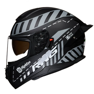 helmet double lens big, Motosiklet kaskı (dəbilqə) - gray-maze-transparent-m