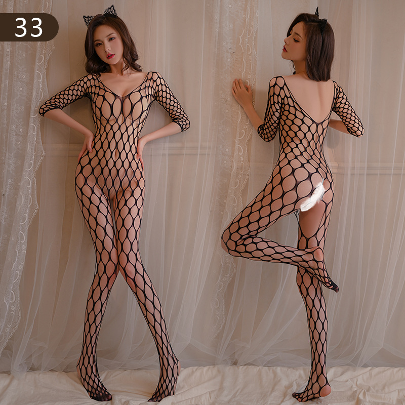 Lencería sexy traje de pasión para Mujer Transparente tentación sexy calcetines de malla de extremo abierto Ventas Directas entrega de una pieza