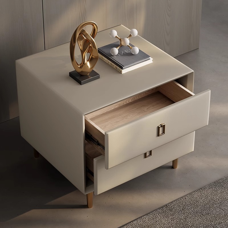 Luz lujosa mesa de cabecera de moda nórdica simple posmoderna dormitorio en línea ins almacenamiento de almacenamiento de hogares pequeños pies altos