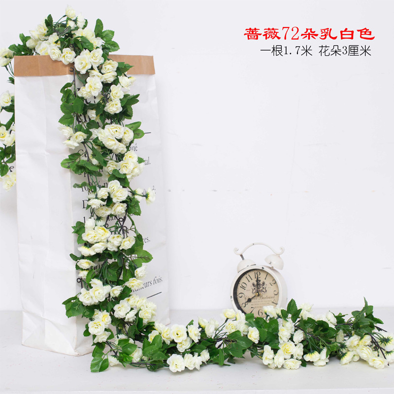 籐プラスチックローズラタン装飾造花結婚式エアコンパイプ巻き取りブロックつる天井壁掛け|undefined