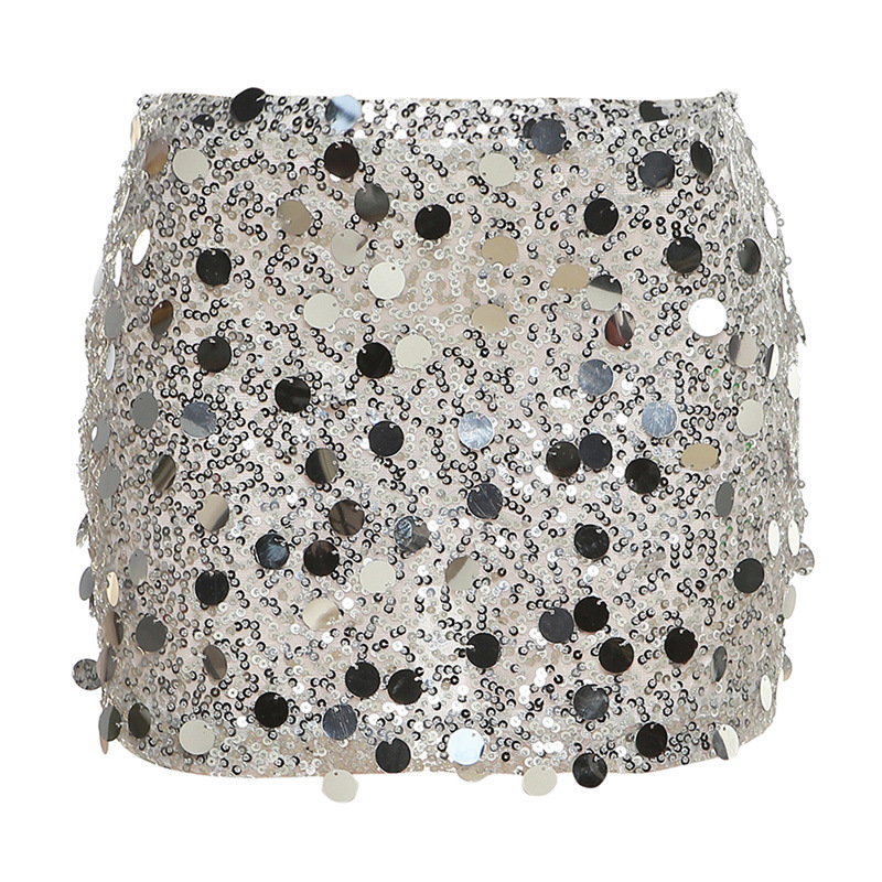 Sequined Light Reflecting Sheath Mini Skirt | Uniqistic.com