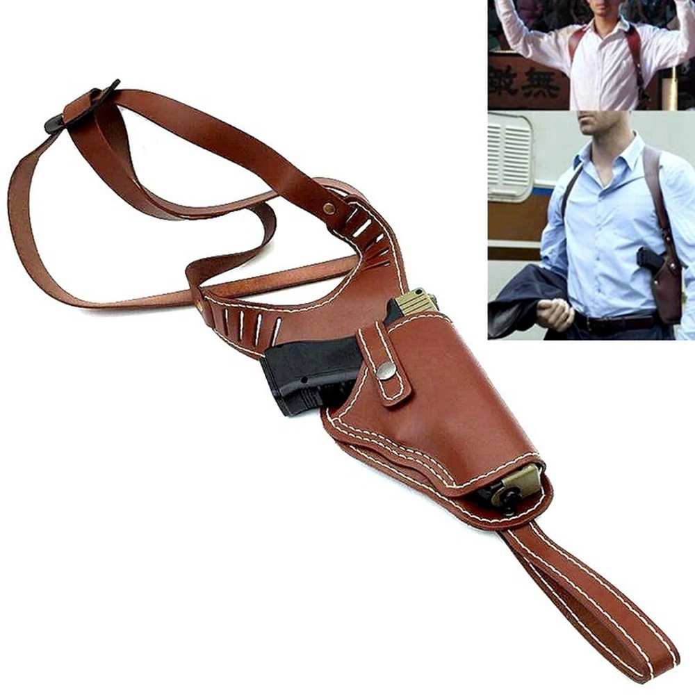 Tactical GLOCK Средний Пистолет универсальная кобура для подмышек X ремешок Скрытая настоящая кобура из воловьей кожи G17 18 19 ....