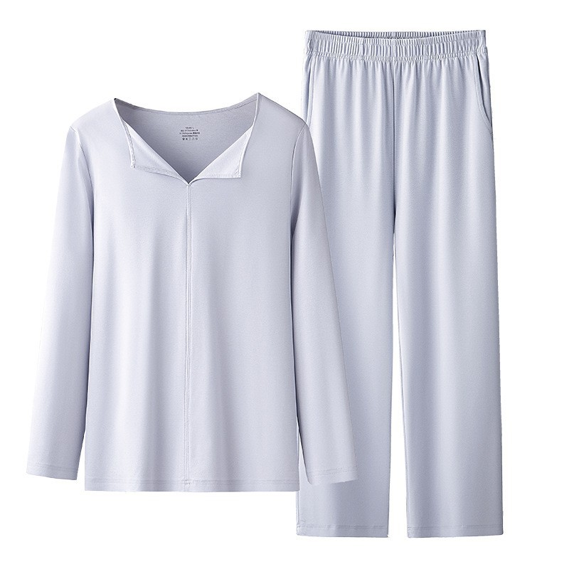 80 piezas de algodón mercerizado Sorona traje de pijama de primavera y verano para mujer antiarrugas de manga larga delgada se puede usar al aire libre