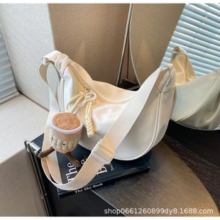 Large-Capacity One-Shoulder Cross-Body Dumpling Bag Crescent Bag Women's New Spring and Summer Casual Versatile Nylon Commuter Bag