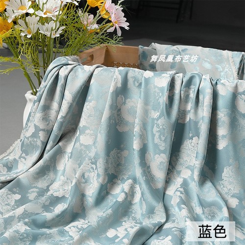 Floral Rose Acetate Lined Fabric Summer Dress Shirt Cheongsam National Style Silk Cloth
