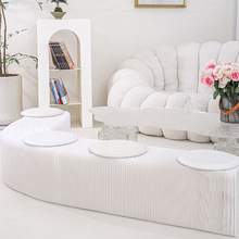 白色六人纸制长凳家居可变造型伸缩凳 时尚设计简约家具风琴纸凳