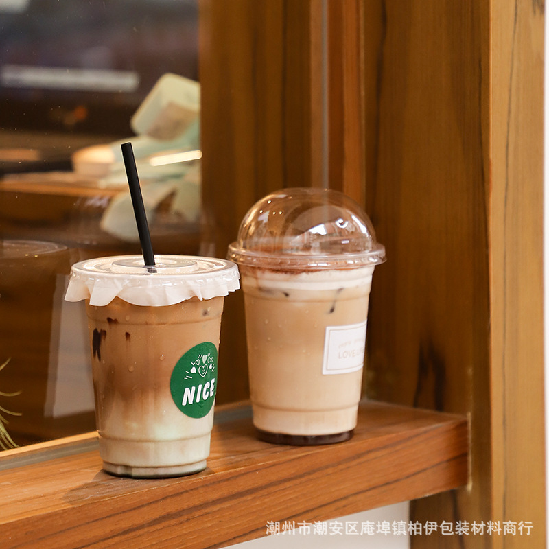 Celebridad en línea estilo INS leche taza de té café desechable taza de embalaje fruta limón té para llevar taza PET transparente bebida fría taza