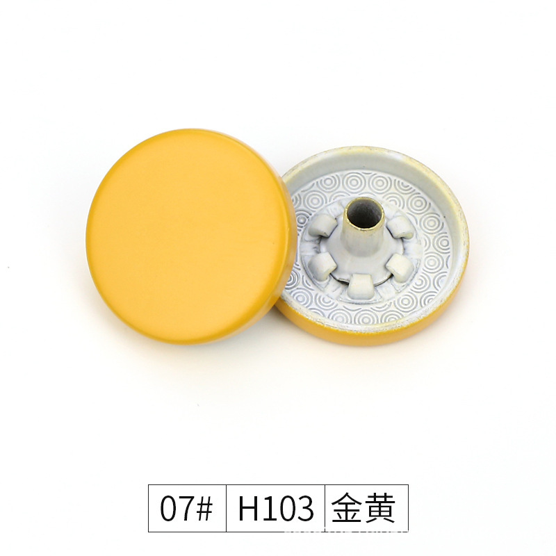 Hebilla de metal de cuatro piezas Botón de panel plano de color chaqueta acolchada de algodón hebilla de superficie de pintura hebilla de cuatro piezas de aleación