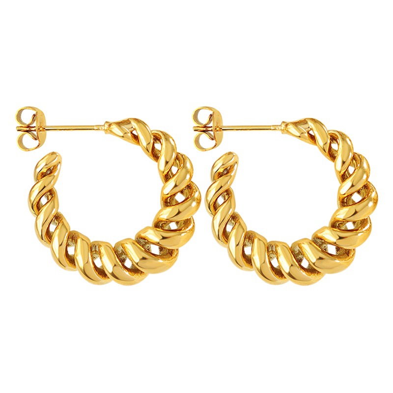 Diseño de nicho de Cercanías de moda hilo hueco pendientes en forma de C pendientes de latón de moda del todo fósforo de las mujeres pendientes