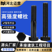 厂家高强度螺栓8.8级发黑外六角螺丝现货M6M8M10高强度螺丝